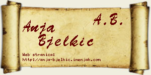 Anja Bjelkić vizit kartica